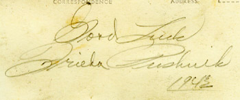 signature of Frieda Pushnik